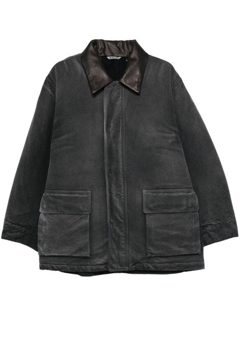 giacca blouson uomo nera AURALEE | A25AB01CDFADED BLACK